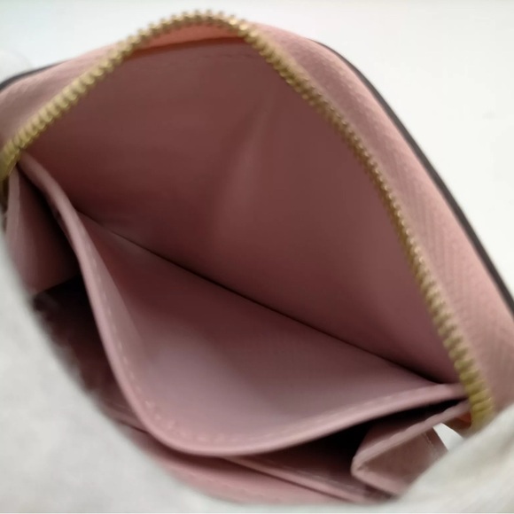 Auth Louis Vuitton Rose Ballerina Vernis Monogram Zippy Coin Change Purse Wallet - Picture 7 of 9